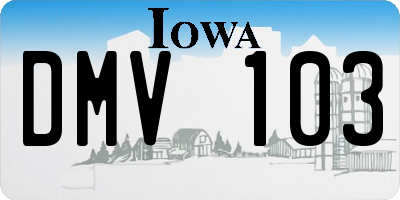 IA license plate DMV103