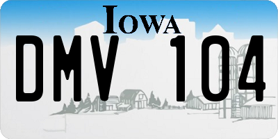 IA license plate DMV104