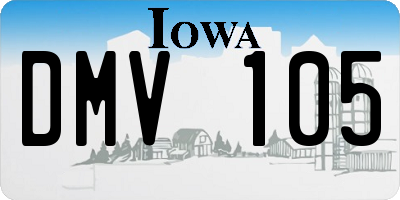 IA license plate DMV105