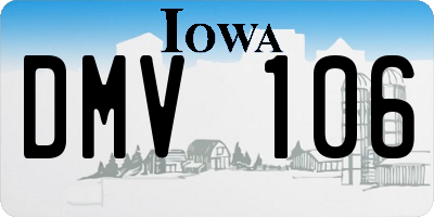 IA license plate DMV106