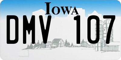 IA license plate DMV107