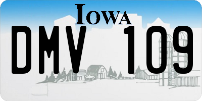 IA license plate DMV109