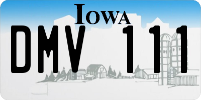 IA license plate DMV111
