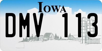 IA license plate DMV113