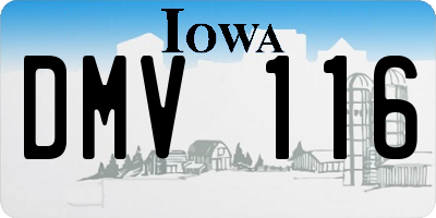 IA license plate DMV116