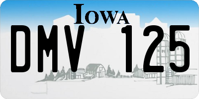 IA license plate DMV125
