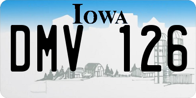 IA license plate DMV126
