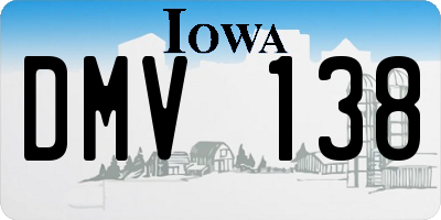 IA license plate DMV138