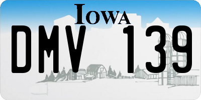 IA license plate DMV139