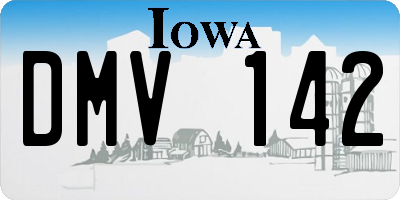 IA license plate DMV142