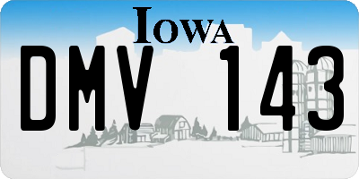 IA license plate DMV143