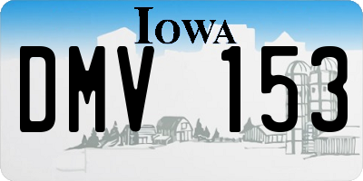 IA license plate DMV153