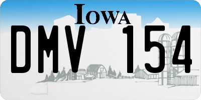 IA license plate DMV154