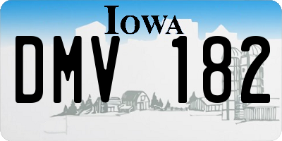 IA license plate DMV182