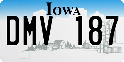 IA license plate DMV187