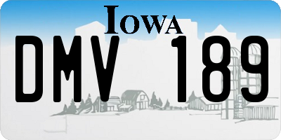 IA license plate DMV189