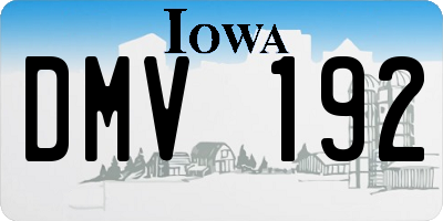 IA license plate DMV192