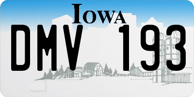 IA license plate DMV193