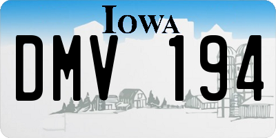 IA license plate DMV194