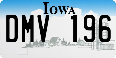 IA license plate DMV196