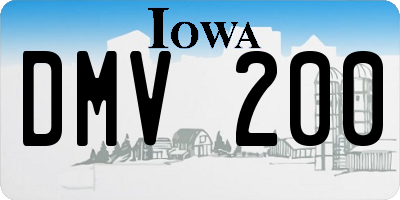 IA license plate DMV200