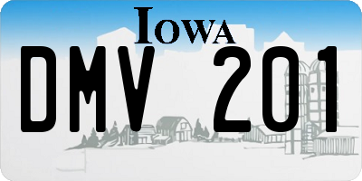 IA license plate DMV201