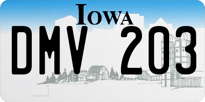 IA license plate DMV203