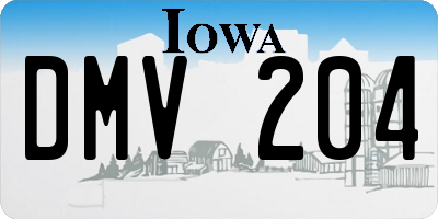 IA license plate DMV204