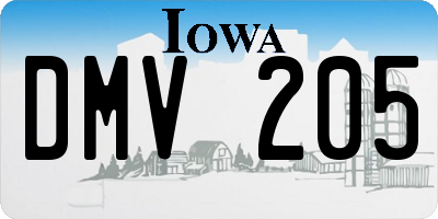 IA license plate DMV205