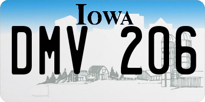 IA license plate DMV206