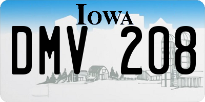IA license plate DMV208