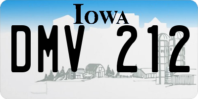 IA license plate DMV212