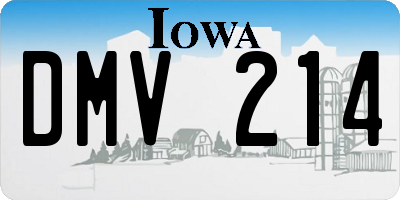 IA license plate DMV214
