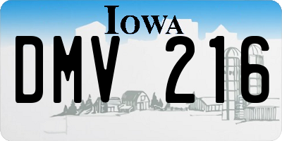 IA license plate DMV216