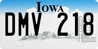 IA license plate DMV218