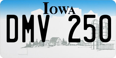 IA license plate DMV250
