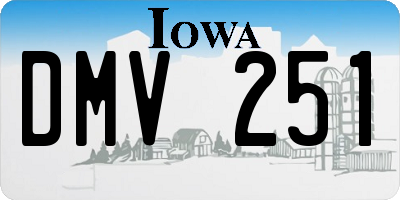 IA license plate DMV251
