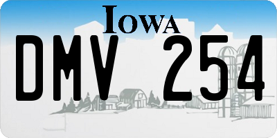 IA license plate DMV254
