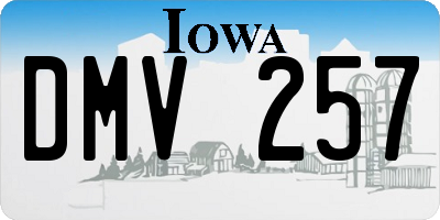IA license plate DMV257
