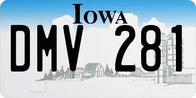 IA license plate DMV281