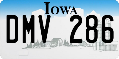 IA license plate DMV286