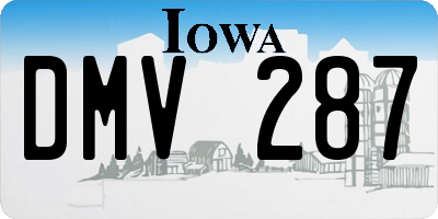 IA license plate DMV287