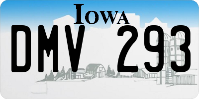 IA license plate DMV293