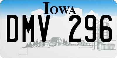 IA license plate DMV296