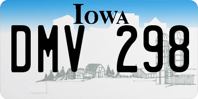 IA license plate DMV298
