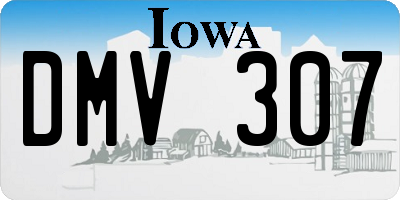 IA license plate DMV307