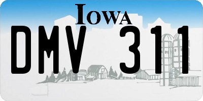 IA license plate DMV311