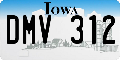 IA license plate DMV312