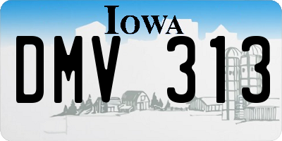 IA license plate DMV313