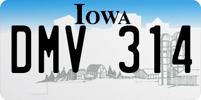IA license plate DMV314